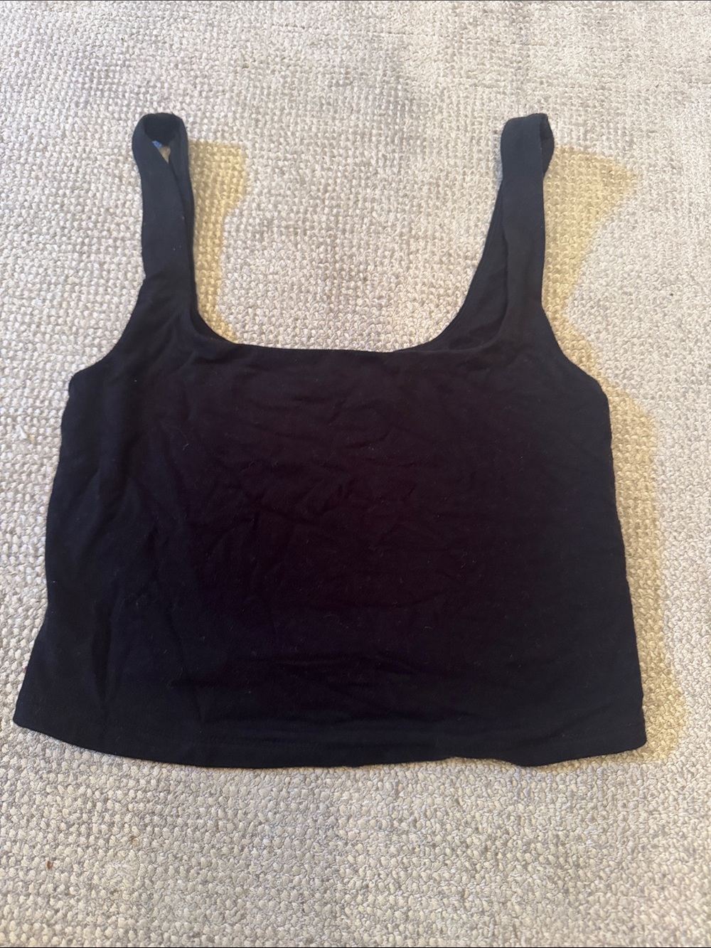 Z Supply Black Scoop Neck Crop Tank